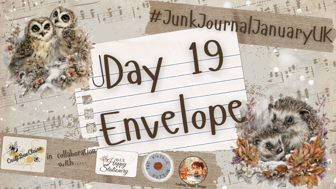 #JunkJournalJanuaryUK #day19 - Envelopes + giveaway 🤩🐝🌟