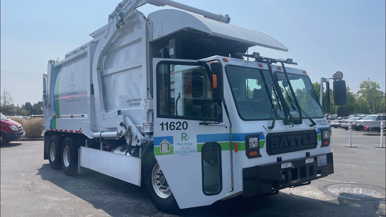 Recology's New BATTLE Motors Heil Half Pack Front Loader Garbage Truck Walk Around