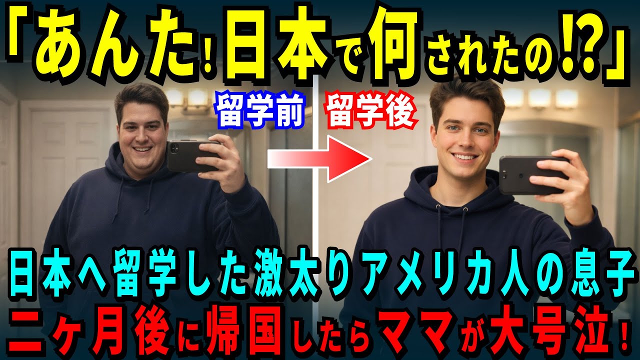 【海外の反応】母「日本で何されたの！？」激太りアメリカ人留学生が来日しホームステイ先で家庭料理を食べ過ぎた。帰国後母親が絶叫！なぜうちの息子がと号泣した衝撃の理由！【日本称賛】