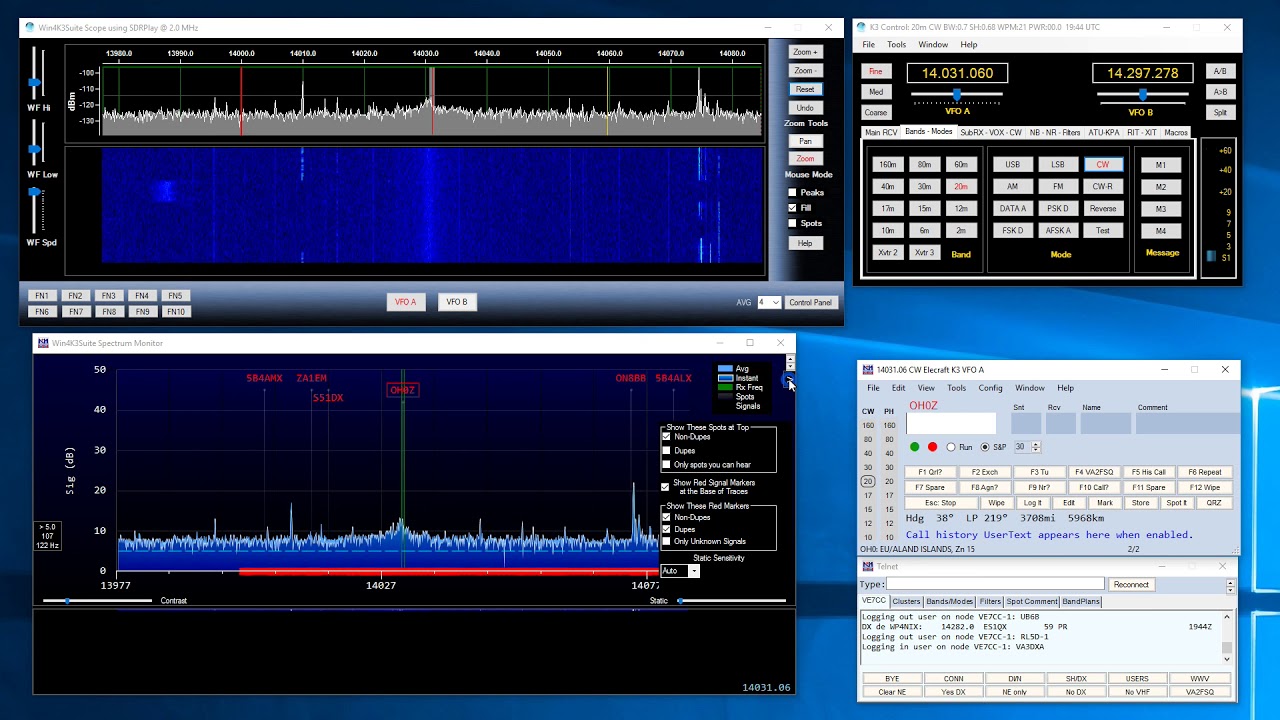 Win4K3Suite and N1MM+ Contest Software Spectrum Monitor