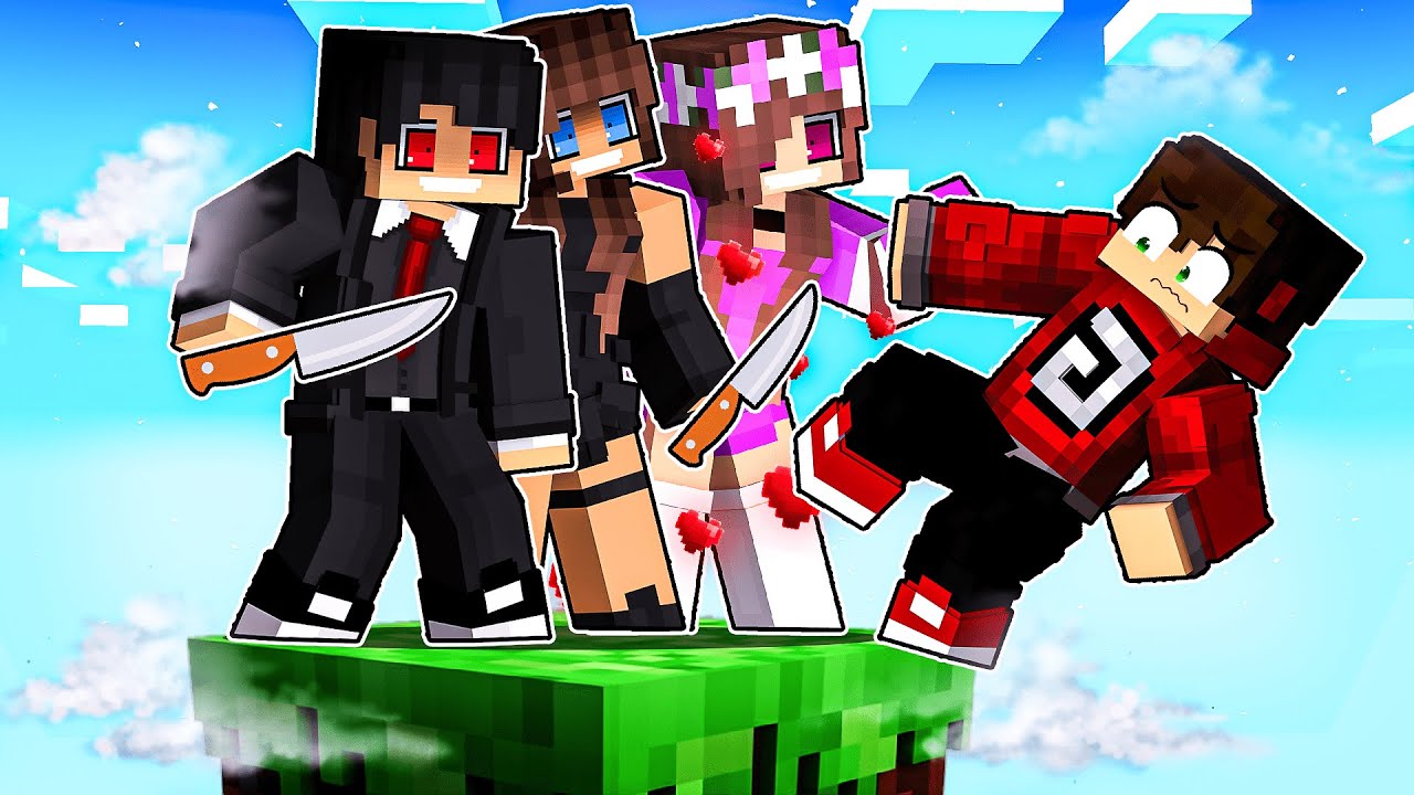 NAMORADA YANDERE com a FAMÍLIA YANDERE em APENAS um BLOCO no Minecraft