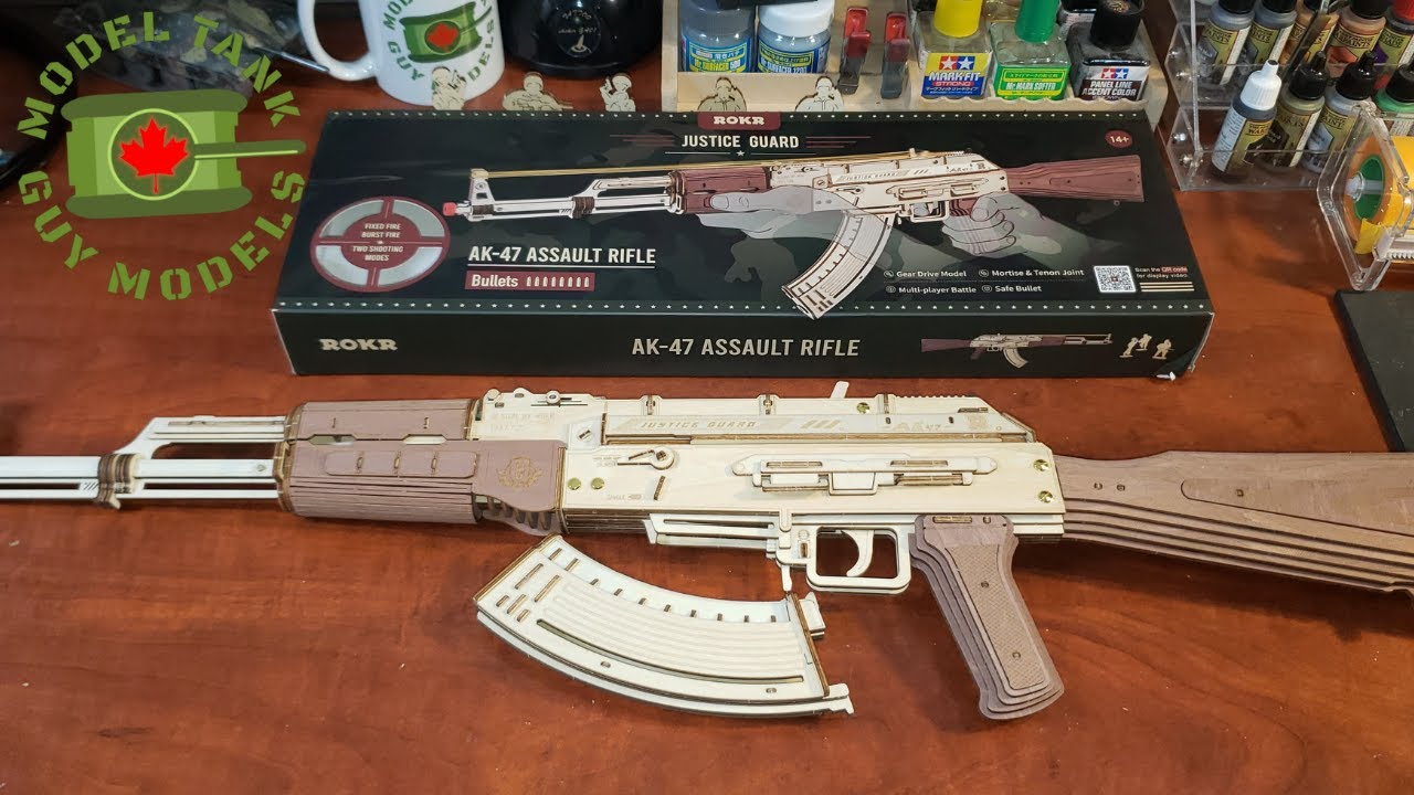ROKR AK-47 3D wooden puzzle kit part 1 #robotime #rolife