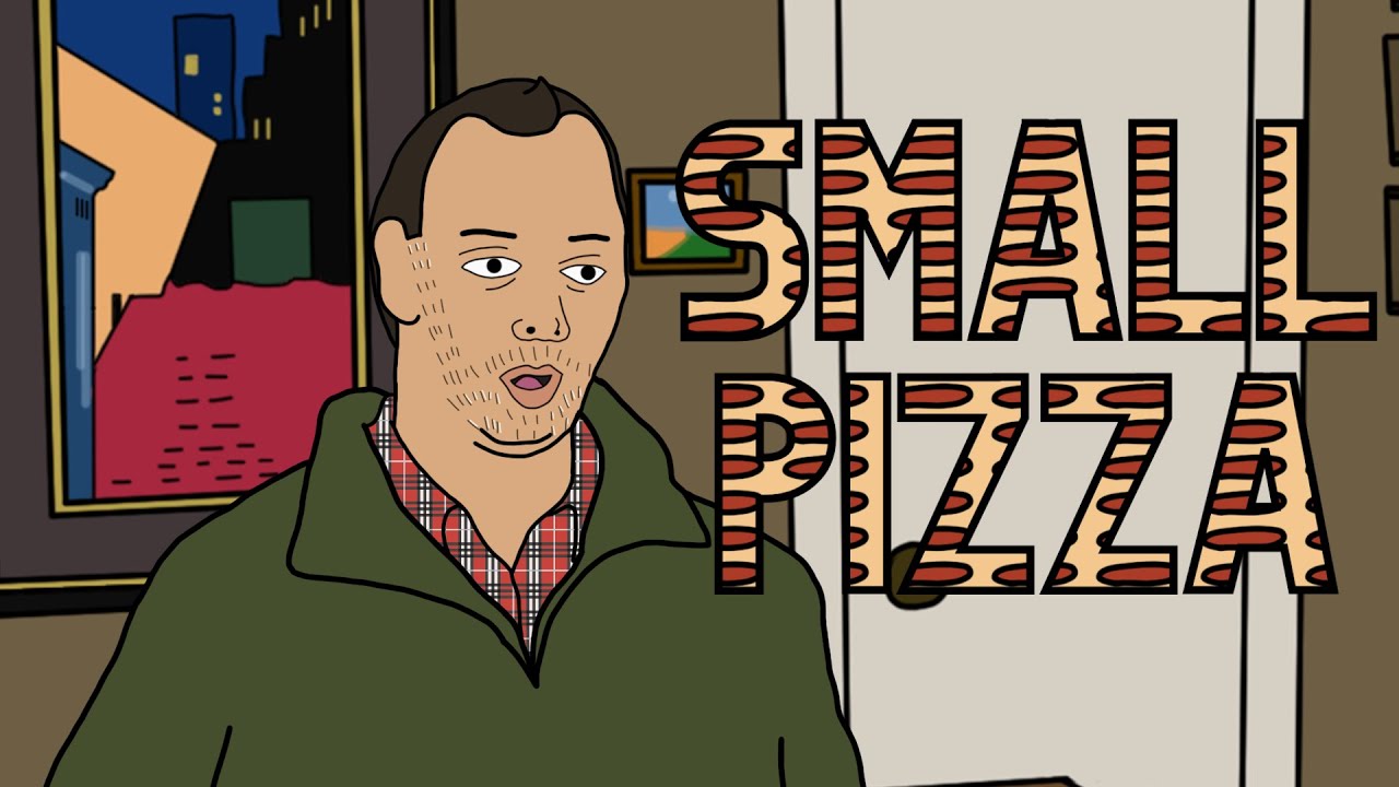 Jeff Sokol presents his small pizza.