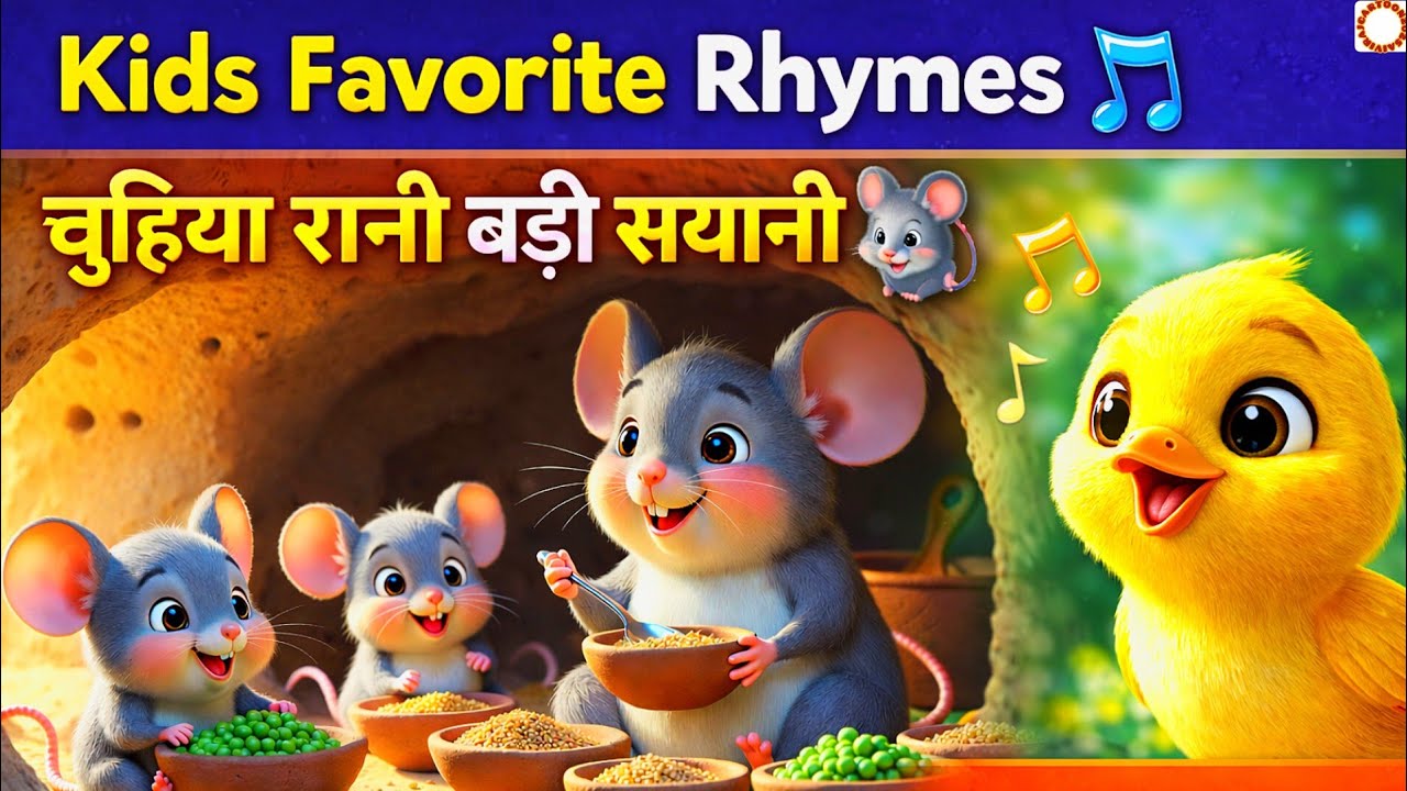 Kids Favorite Rhymes 🎶 | 🐭 चुहिया रानी बड़ी सयानी | चूँ-चूँ करती आयी चिड़िया 🐦 | Hindi Poems