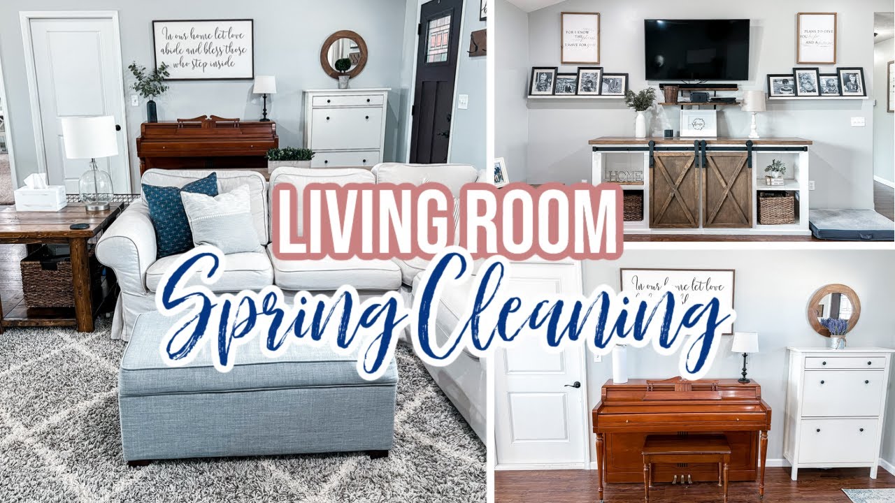 LIVING ROOM SPRING CLEANING | CLEAN WITH ME | CLEANING MOTIVATION 2022