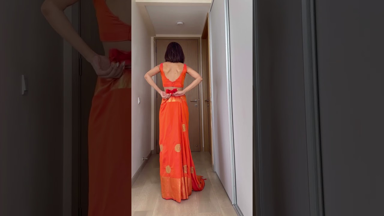 Coorgi-style saree drape ✨ #grwm #indianwear #coorgisaree #sareedrape