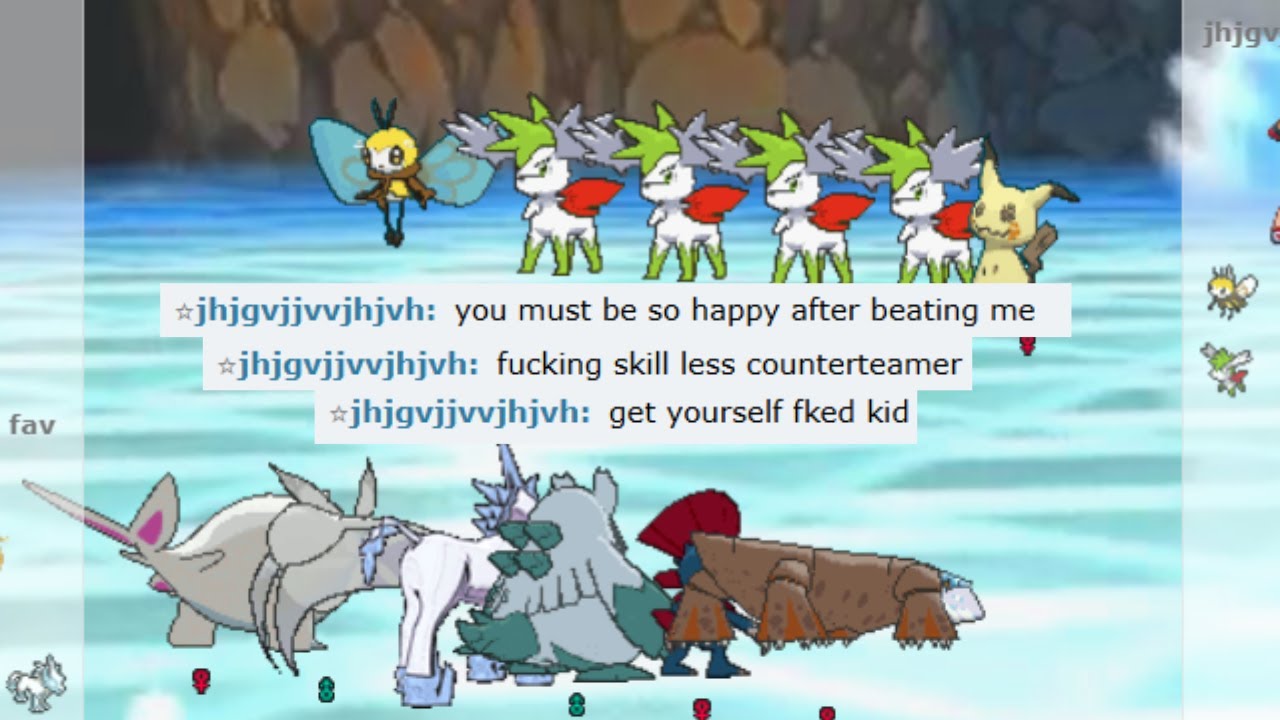 TOXIC SALTY SHAYMIN SPAMMER NOOB GOT OWNED AND DESTROYED ON POKEMON SHOWDOWN!!