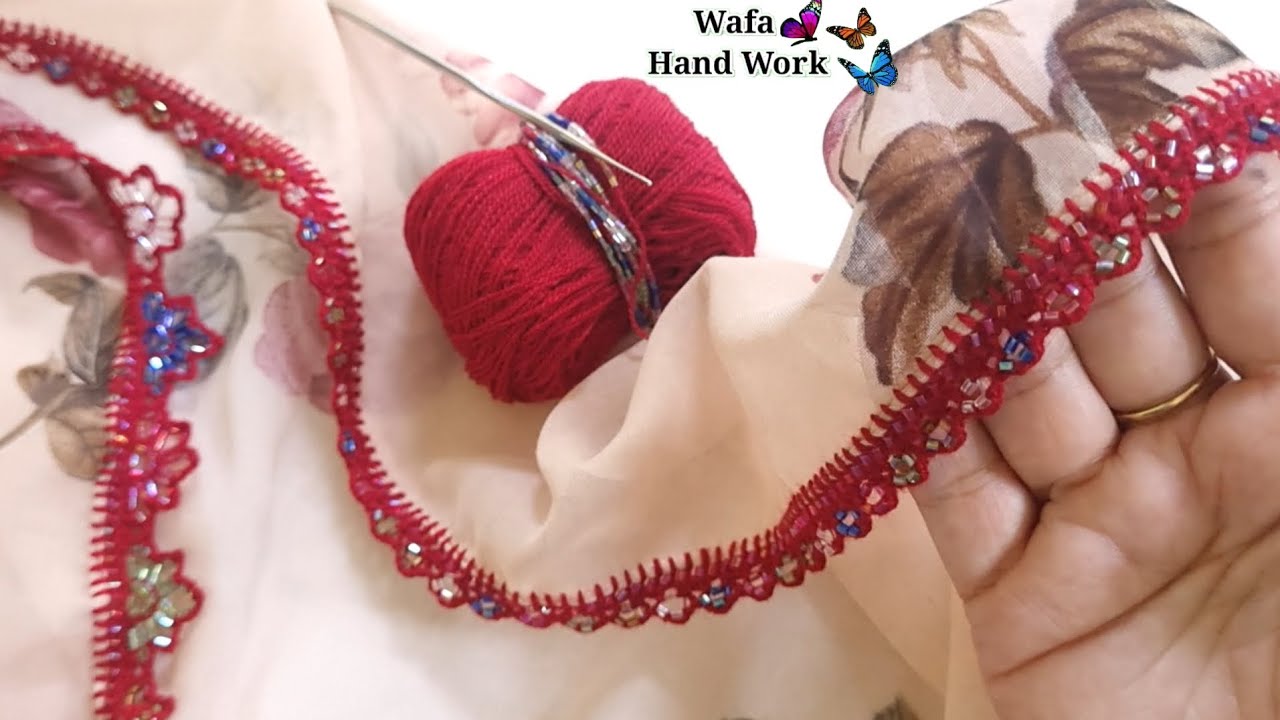 Qureshia Design Dupatta Simple And Beautiful | Haw To Make Crochet Border on Dupatta | Irani qureshi