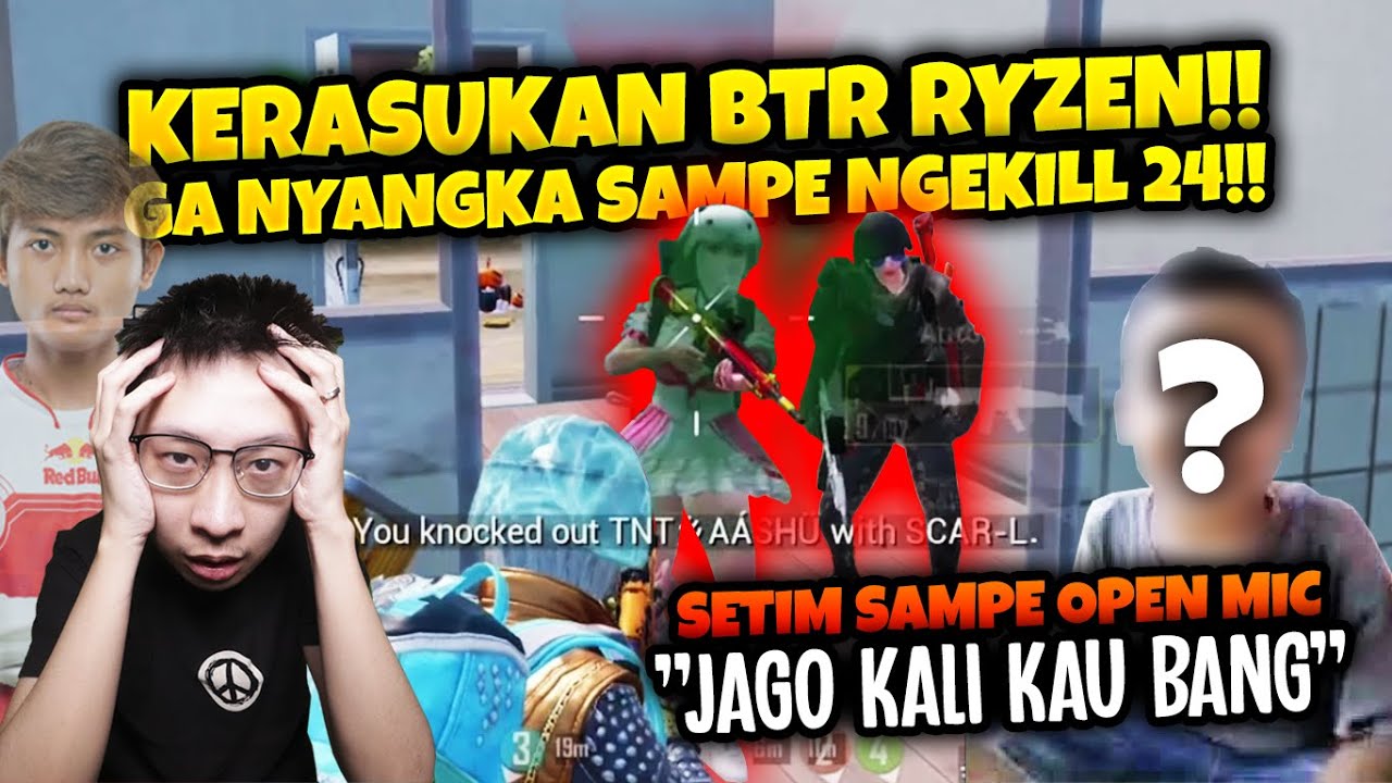 KERASUKAN BTR RYZEN!! SKILL NGERUSH MENINGKAT 99%!! SAMPE 24 KILL | PUBG MOBILE