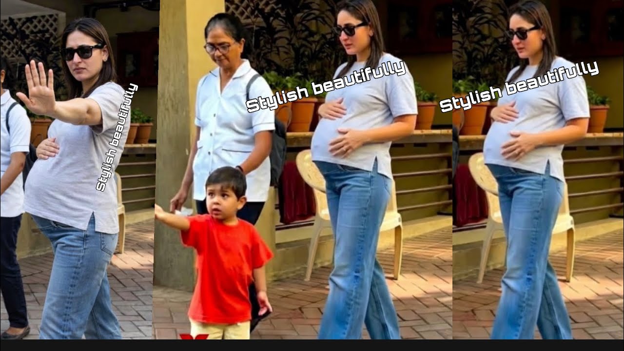 3rd time Pregnant Kareena Kapoor angry with jeh ali khan spotted with massive baby bump! Good news