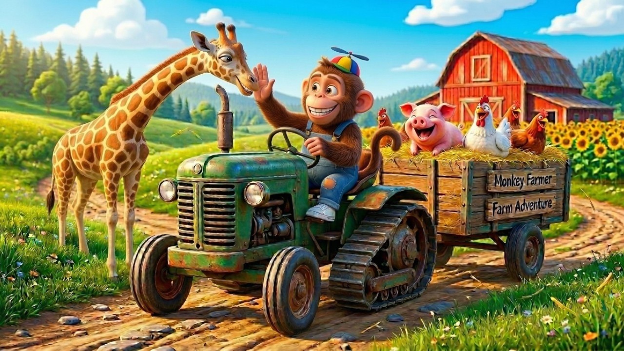 Фермер-обезьяна спасает большого петуха и убегает от гигантской коровы | Супер смешной 3D | | Фер...