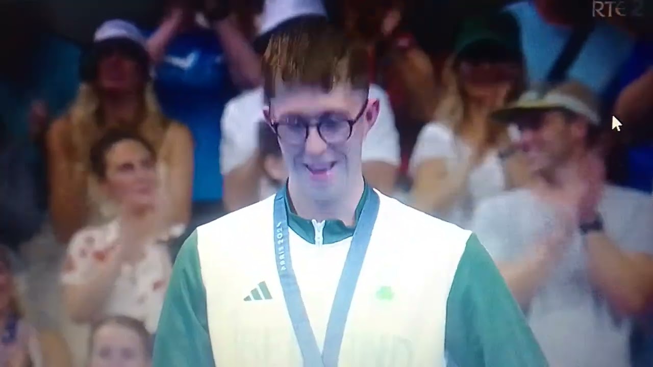 Daniel Wiffen Olympic Gold Medal presentation for 800m Freestyle 2024