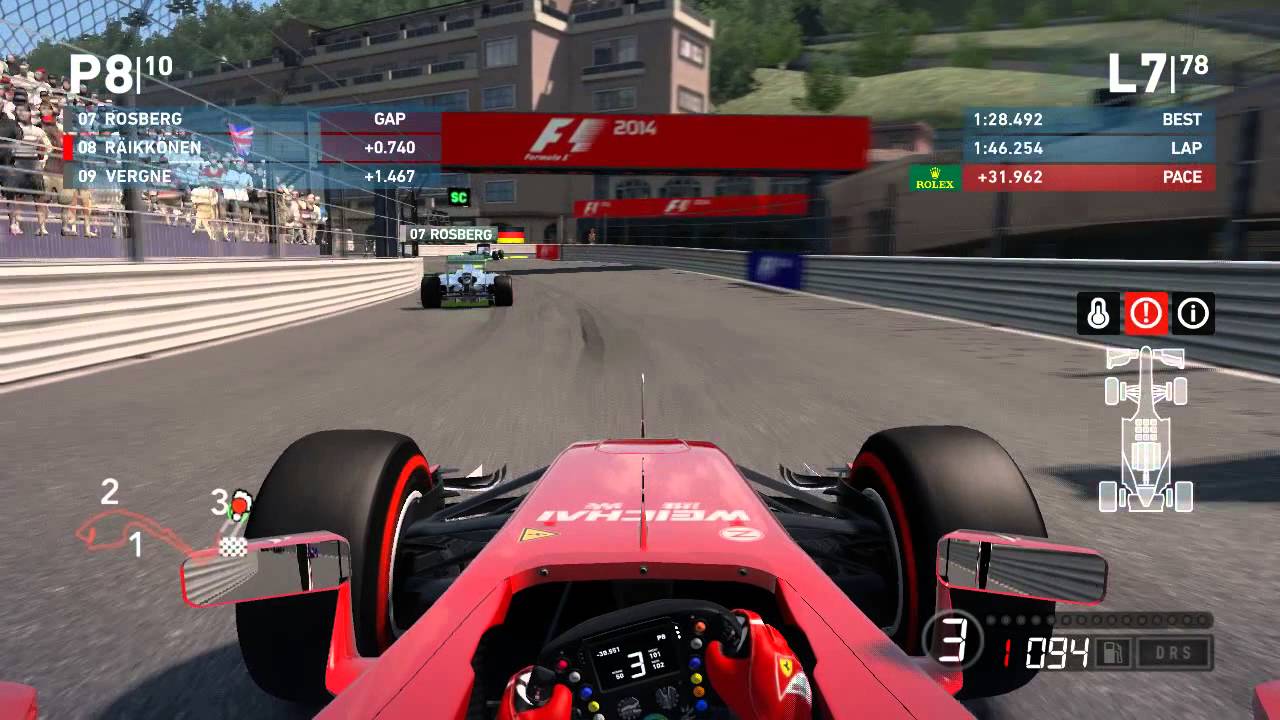 F1 2014 Craziest Race Ever Monaco 100% (22 DNF...SAFETY CAR)