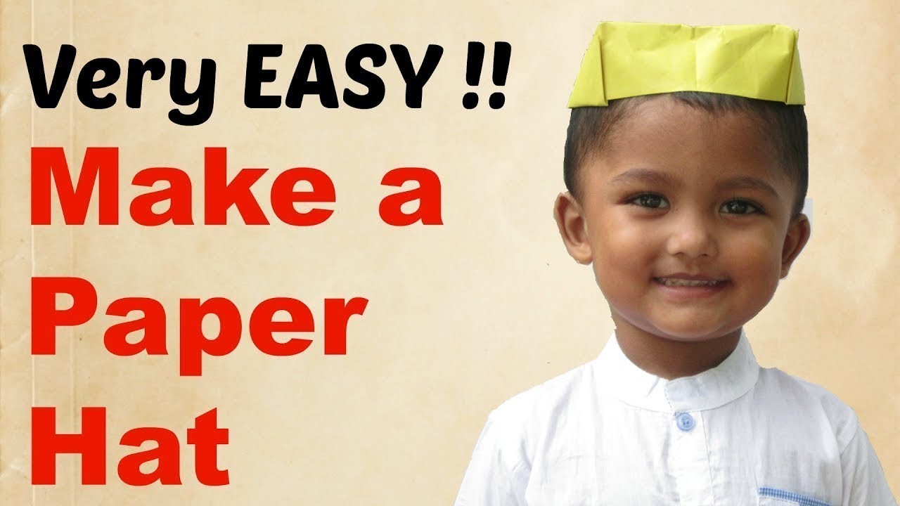 How To Make a Paper Hat  Origami - Very Easy and Simple Folds - Step by Step Tutorial