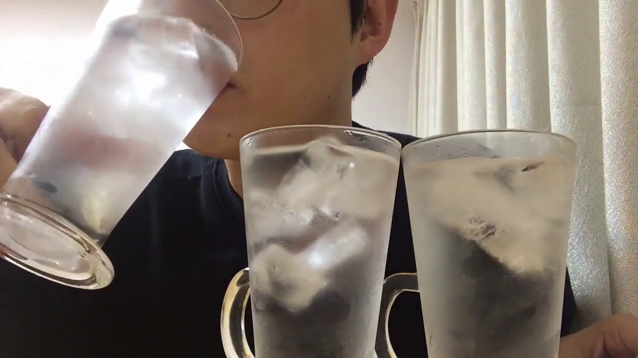 얼음물 냉수 스트레이트로 마시기 물 먹방 수분보충 갈증해소 ice water mukbang
