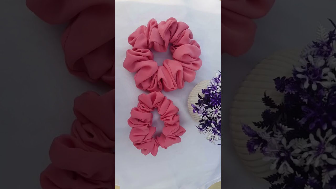 Pink scrunches available now #foryou #smallbusiness #hairaccessories #packingorders #aestheticclips