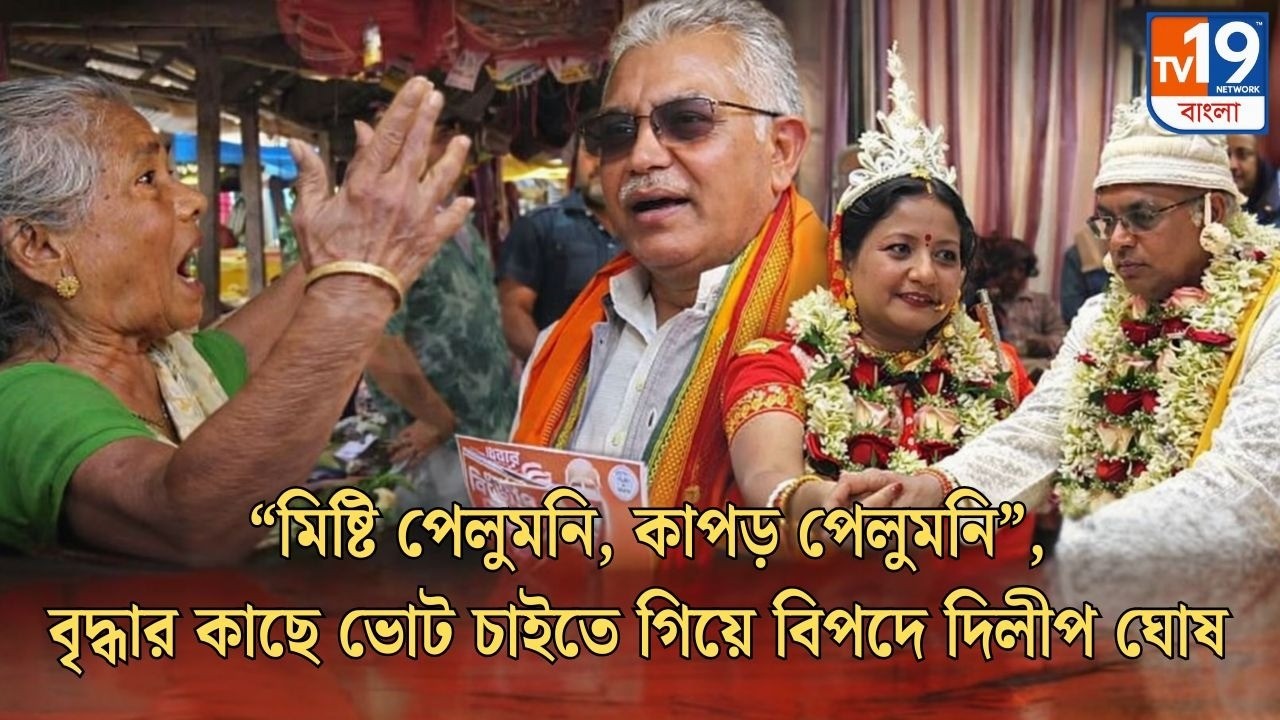 বিয়ে করে মিষ্টি ছাড়াই ভোটের প্রচার? বৃদ্ধার কাছে গিয়ে ভ্যাবাচ্যাকা খেলো দিলীপ