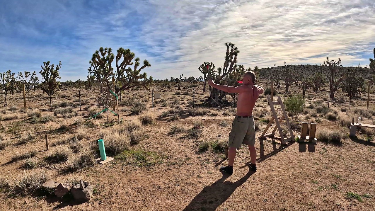 Full Body Circuit: Wall Vault, Pushups, Pullups, Hangs, Box Jumps, Squats, Run, Knife Throw, Archery