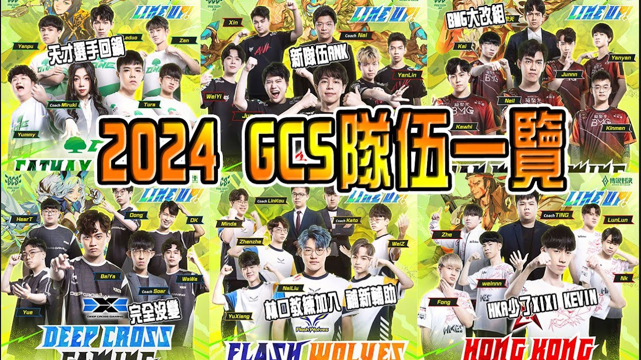 傳說對決|2024GCS春季賽隊伍一覽！天才選手TURA回鍋#ONE！林口教練加入#FW！#HKA少了XIXI.KEVIN！新隊伍#ANK  #DCG #BMG  Arena of Valor