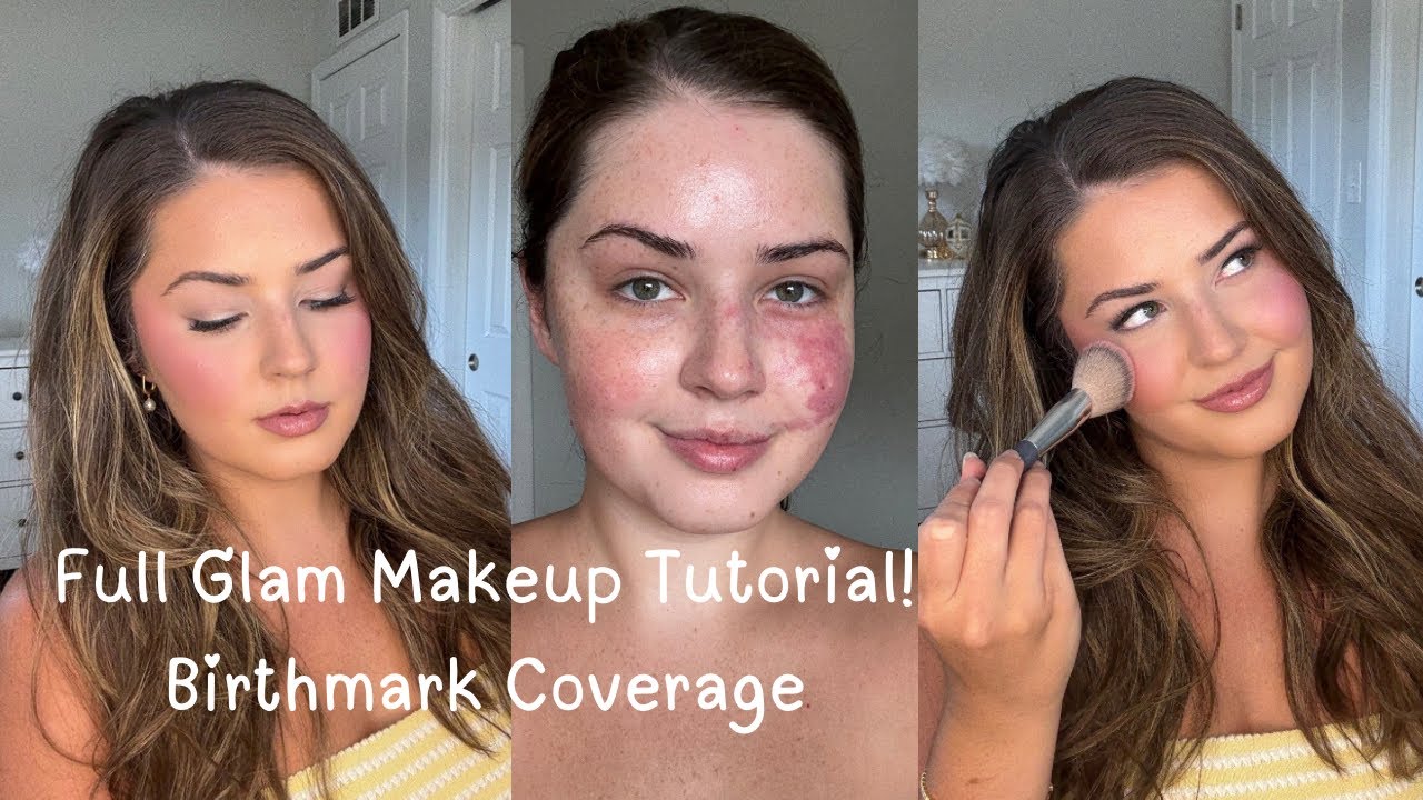 Full Glam Makeup Tutorial With Birthmark Coverage!