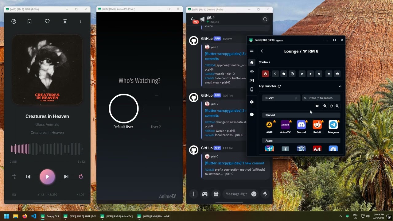 Scrcpy GUI (pizi-0) v1.2.0 - New app launcher demo