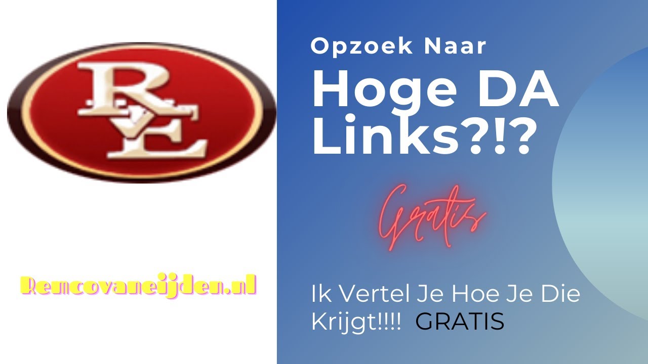 Krijg Gratis Hoge DA Links   Linkbuilding en SEO Tips #1
