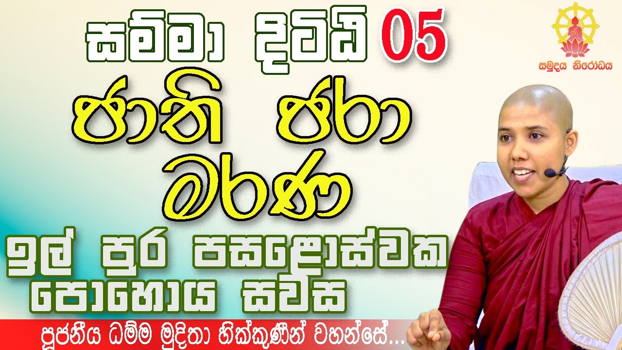 ඉල් පුර පසලොස්වක  පොහොය සවස | සම්මා දිට්ඨි 05 | ජාති ජරා මරණ (2025 - 11)