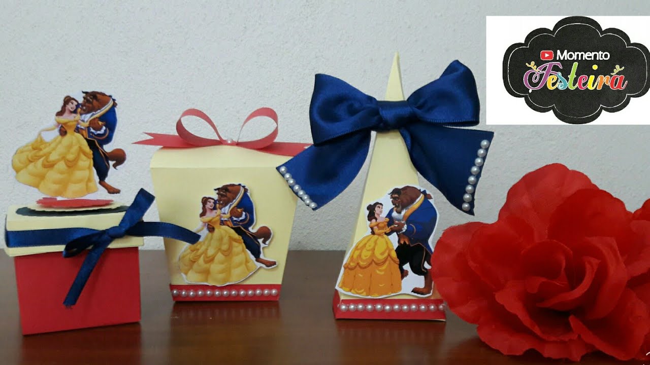 CAIXINHAS PERSONALIZADAS A BELA E A FERA - PROJETO MOMENTO FESTEIRA - Taisa Alves
