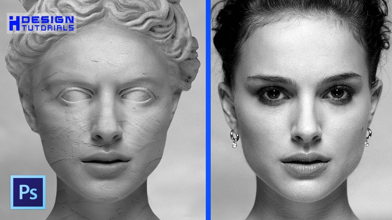 превратить человека в каменную статую в Photoshop