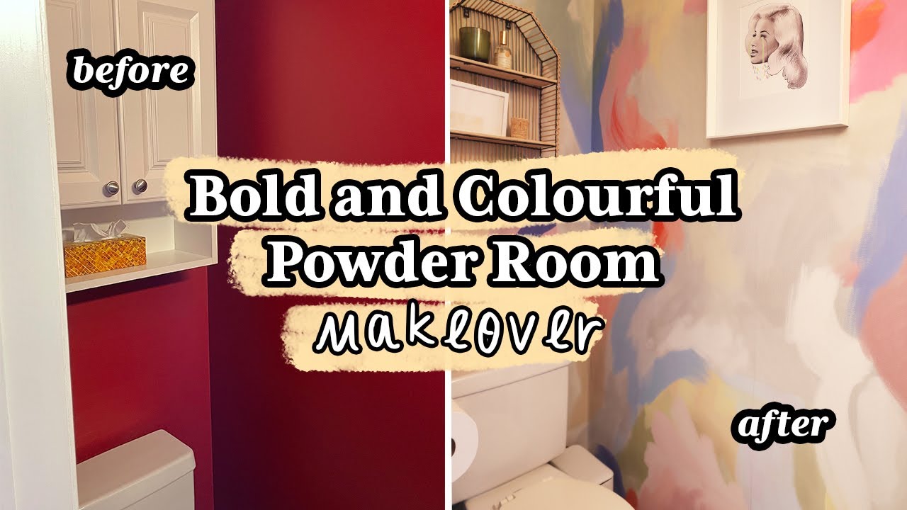*EXTREME* Small Bathroom Makeover! | Bold & Colourful