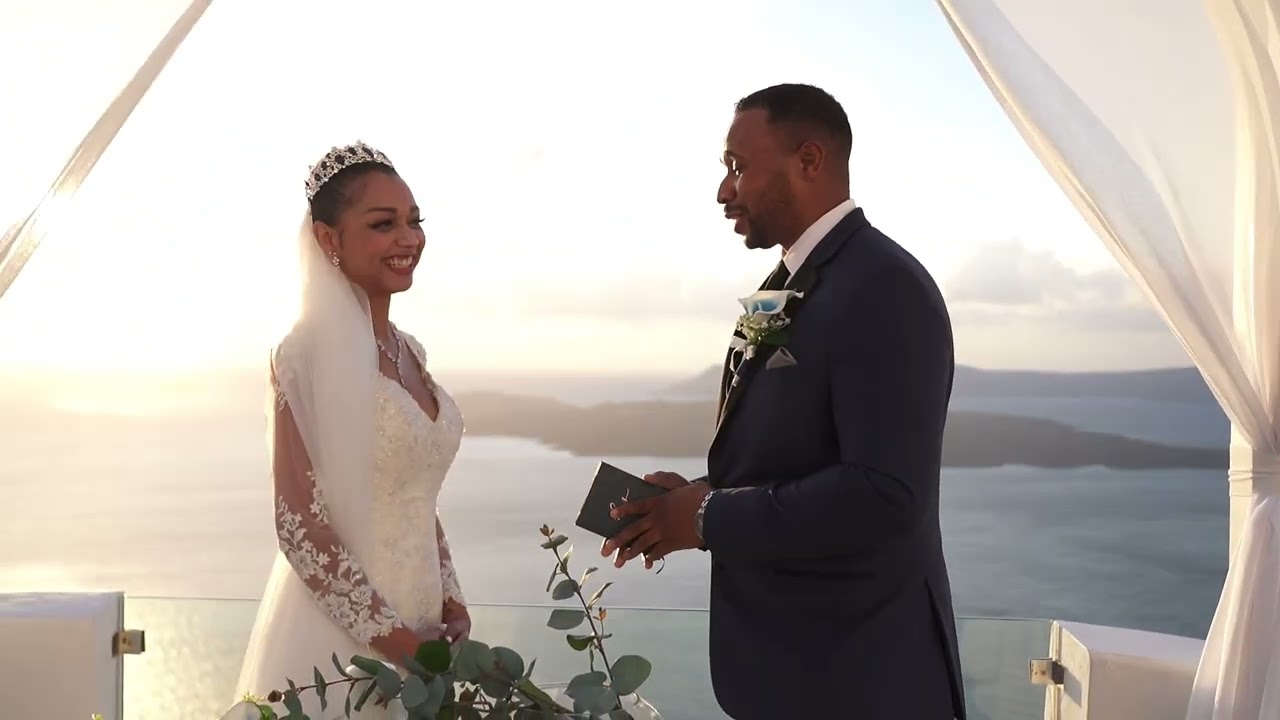 Dannan and Sharee Cherry in Santorini Greece at St. Irini Chapel