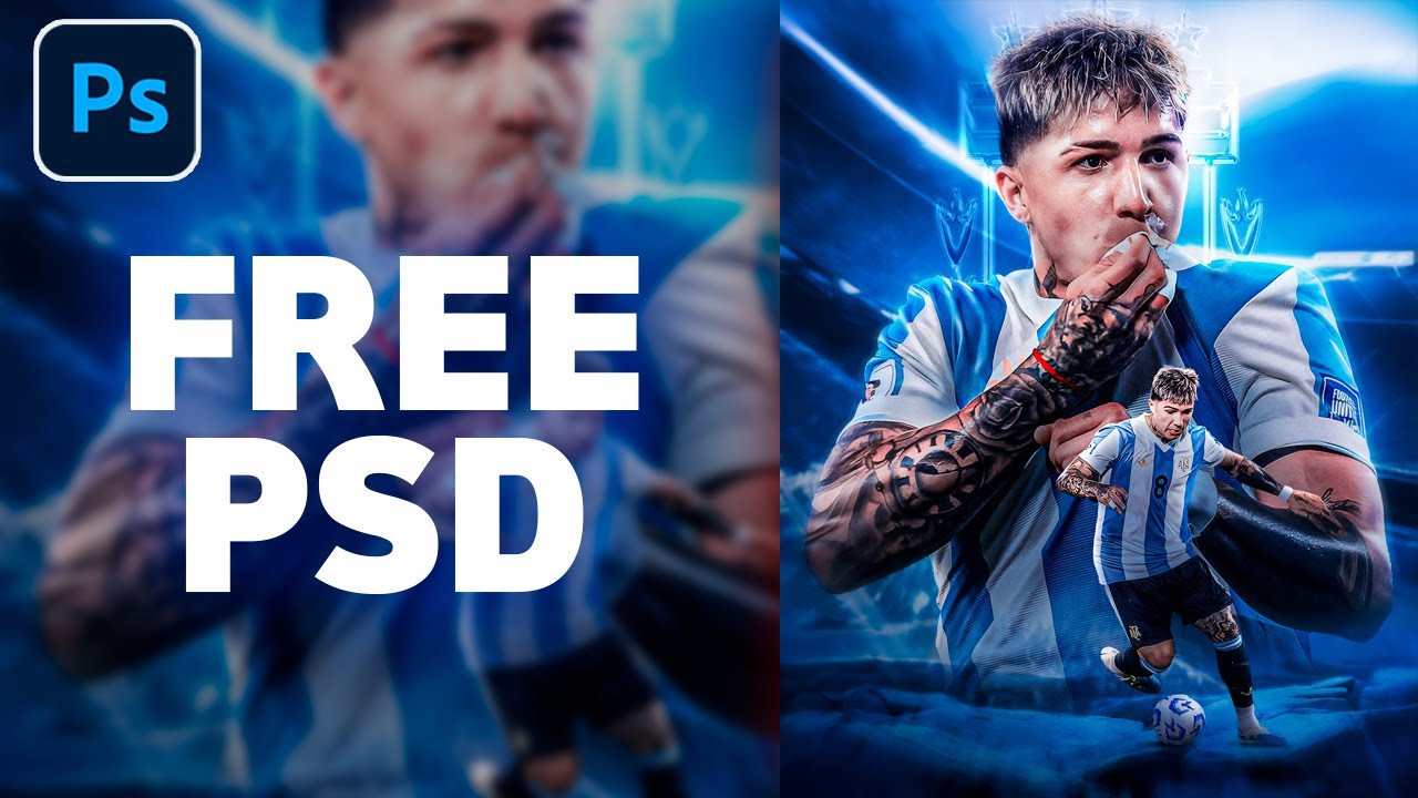 Photoshop Tutorial - Football Poster Design - Enzo Fernández -  Simple Design