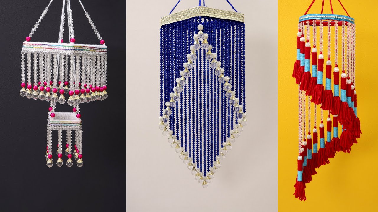3 Easy Pearl & Woolen Jhumar Craft Idea /Wind Chime 