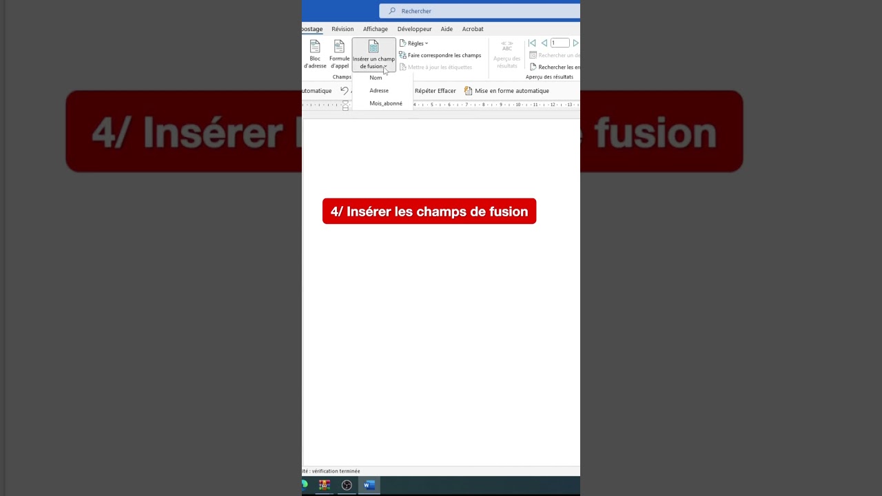 Faire un publipostage avec Excel