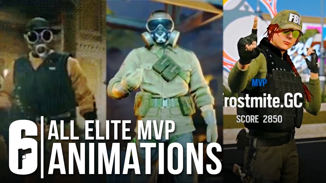 Rainbow Six Siege - ALL ELITE SKINS MVP ANIMATION + ASH, THATCHER, FUZE (All Leaked Victory Pose)