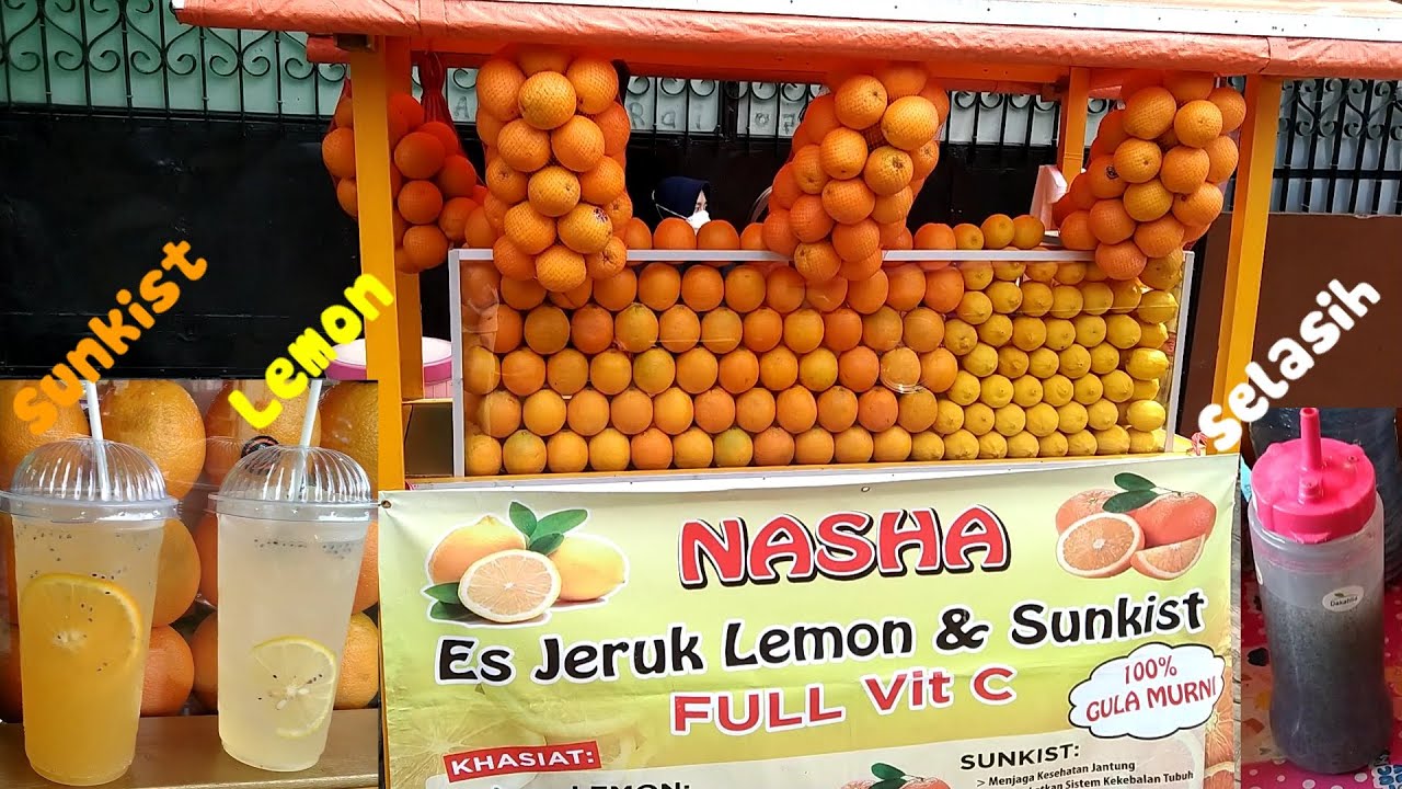 ES JERUK LEMON SUNKIST PERAS NASHA - Pakai Biji Selasih full Vit C Untuk Penambah ion Tubuh