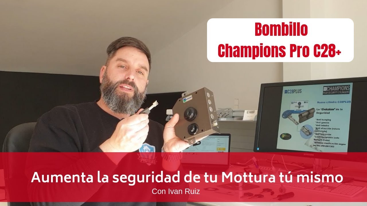 Bombillo Champions PRO C28+ para cerradura Mottura [PROTEGEO TV]