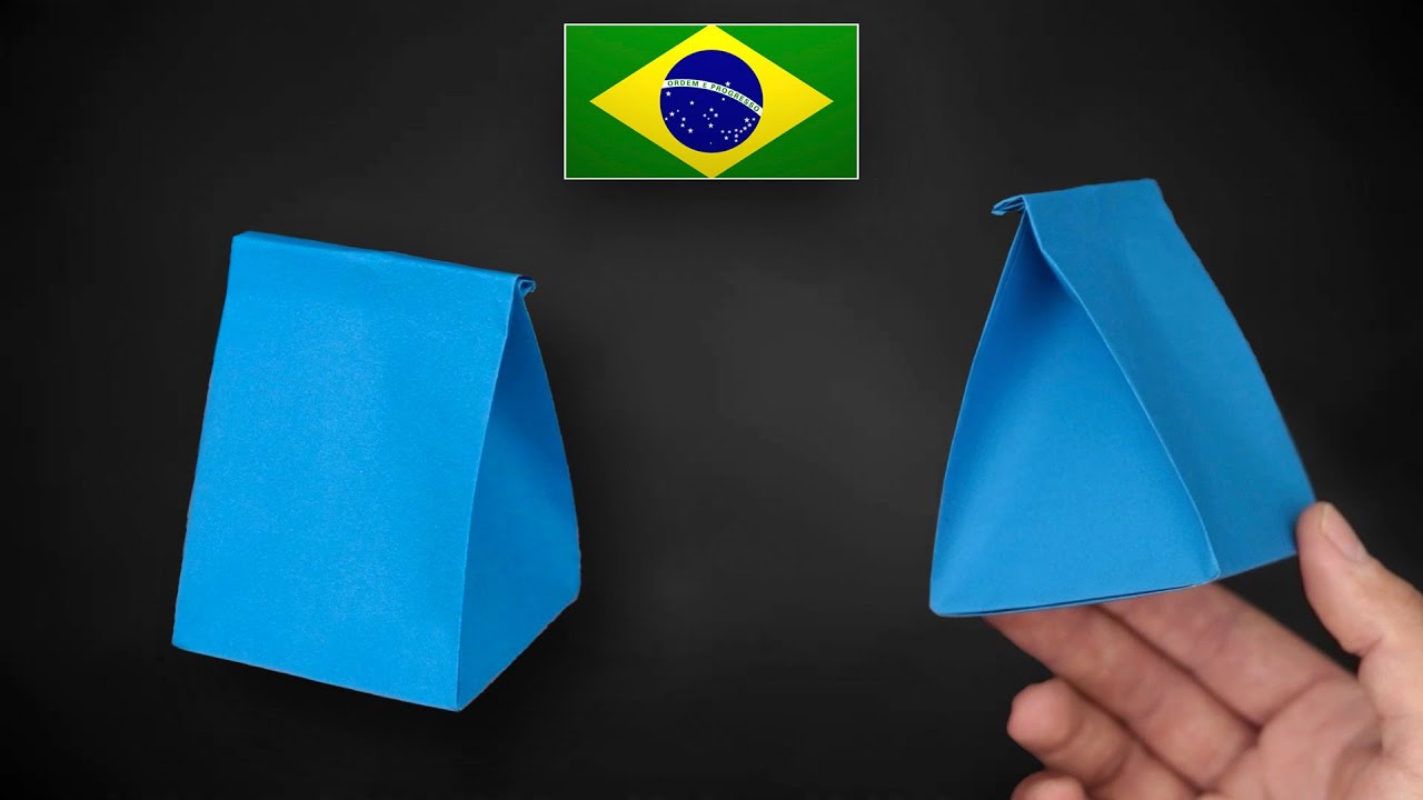 Origami: Sacolinha/Caixinha para Presentes - Instruções em Português PT-BR