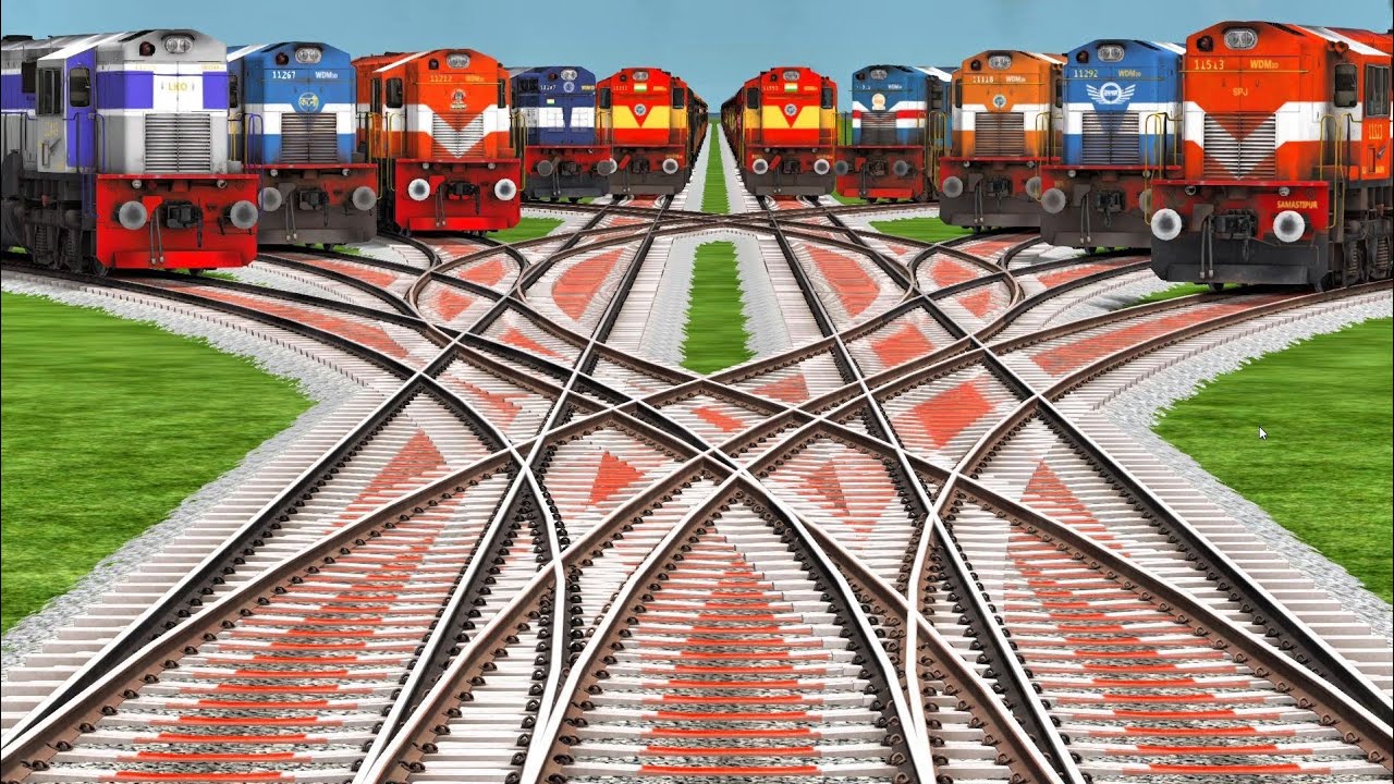 🔥 Ultimate 9 Train Crossing Scene on Shaky Bumpy Rails