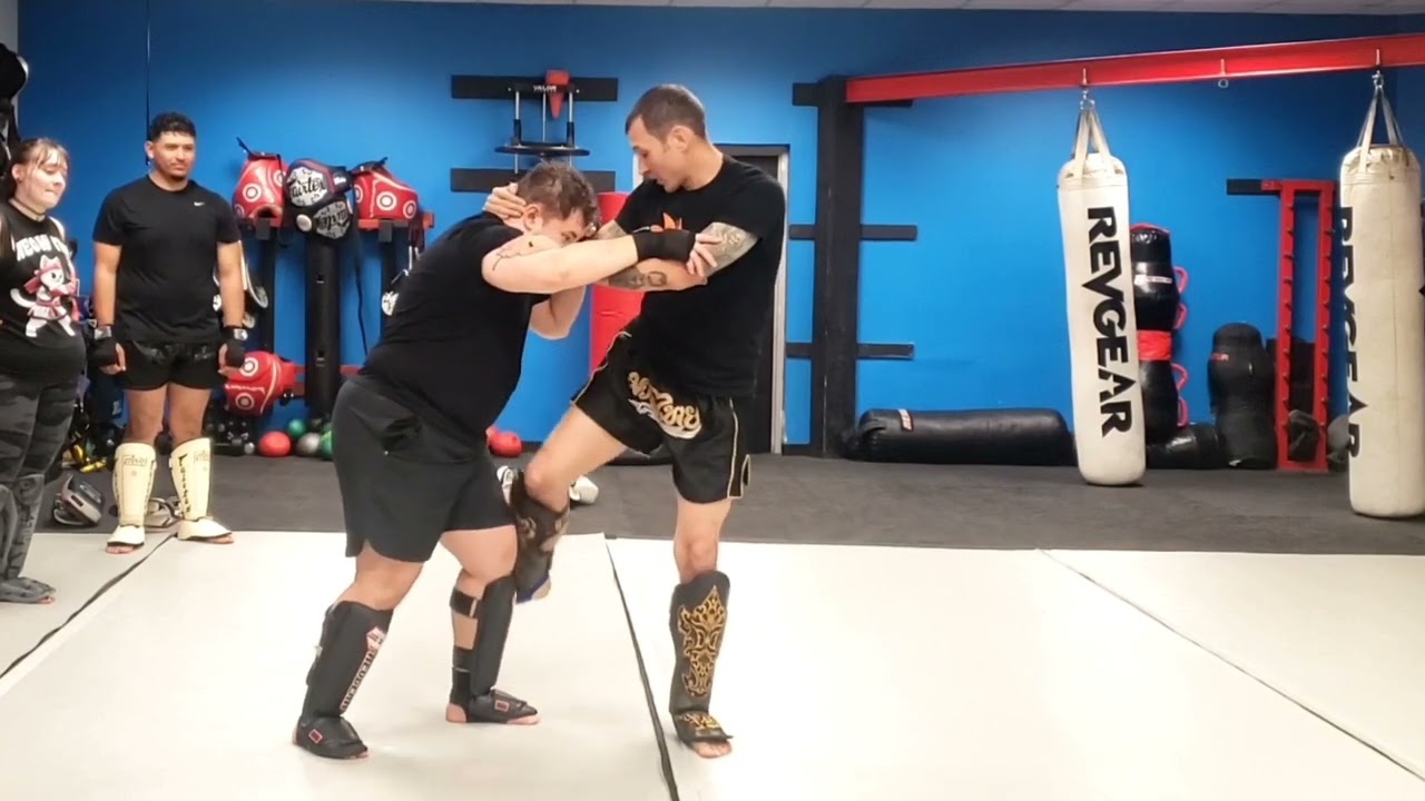 Muay Thai Clinch Drill: Shin Block to Foot Sweep