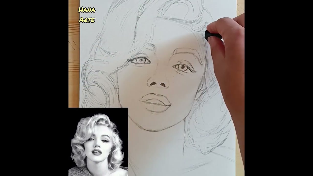 How to draw Marilyn Monroe's portrait ✨ face drawing tutorial