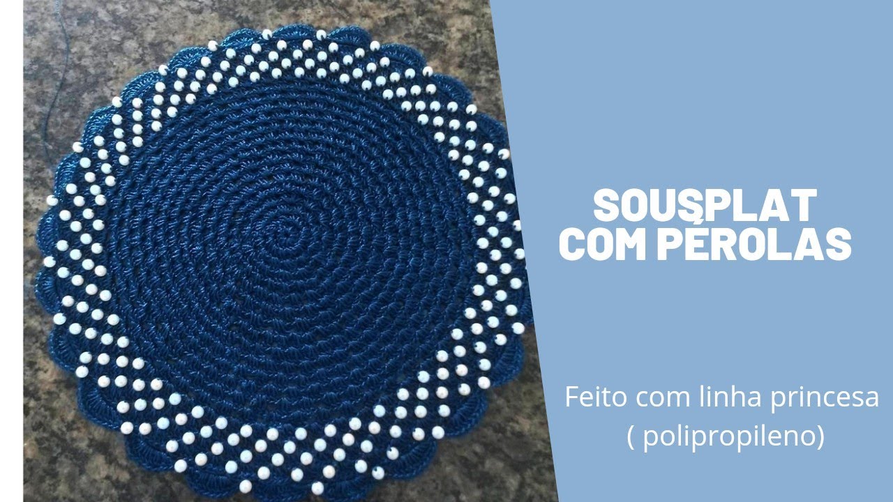 Sousplat de Croche com pérolas