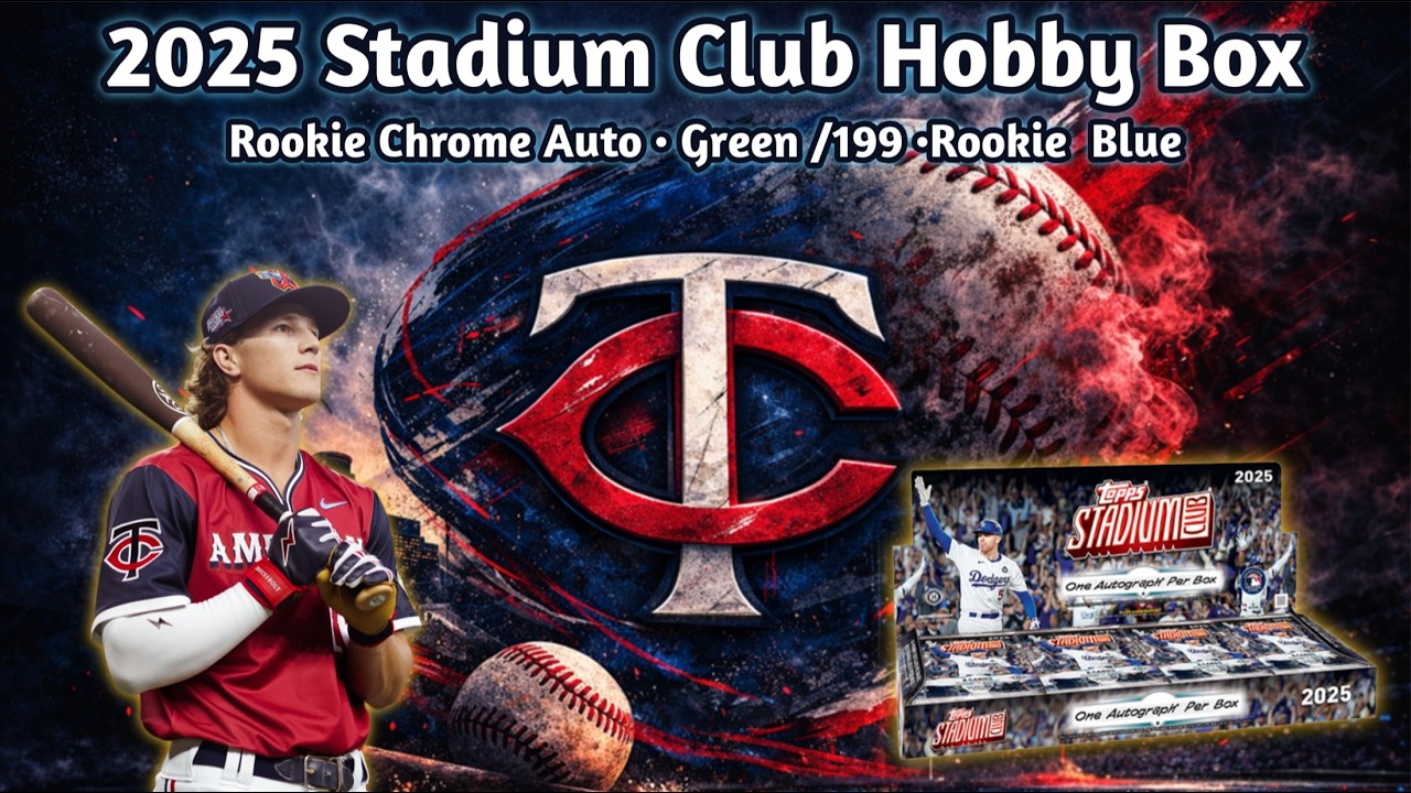 Набор Stadium Club Hobby Box 2025 — Chrome Rookie On-Card Auto • Green /199 • Rookie Blue