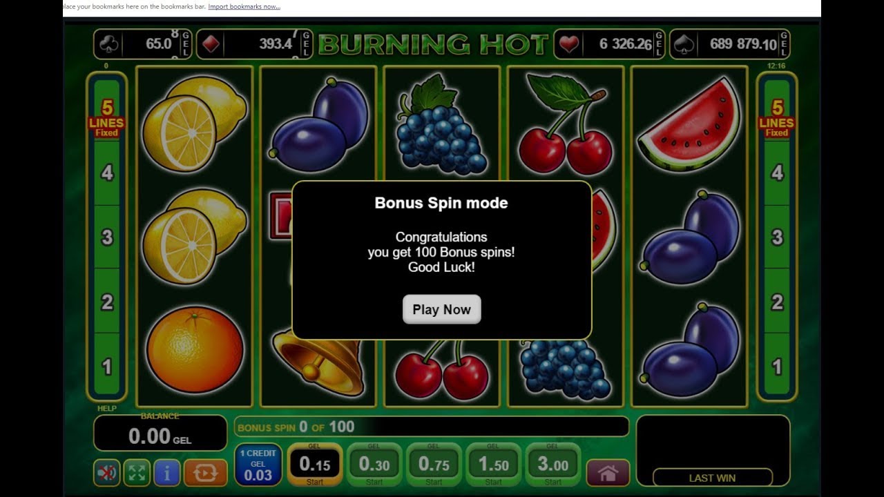 100 FREE SPINS - 5 BURNING HOT - Burning Hot Online Casino Slot Machine