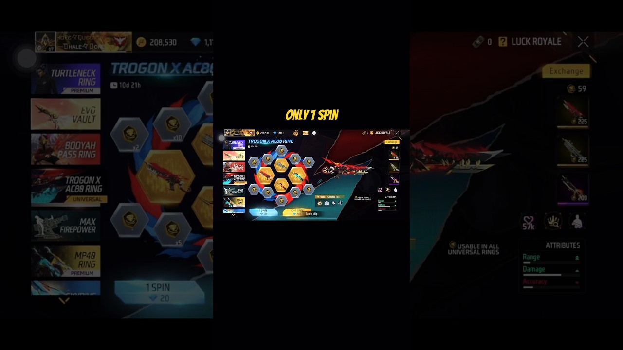 Trogon x AC80 Ring Event 🎯 | Free Fire New Gun Skins! #shorts