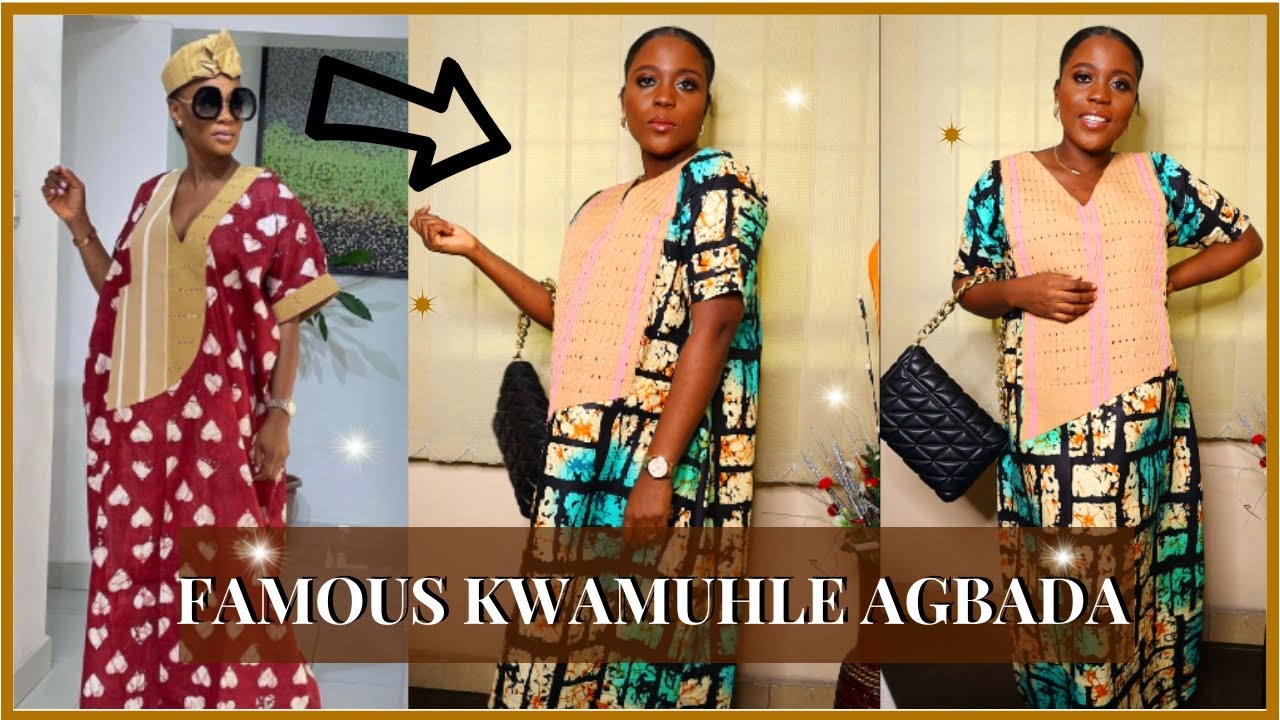 How to sew AN ANKARA + ASOOKE BOUBOU V- NECK KAFTAN | BEGINNER FRIENDLY sewing tutorial