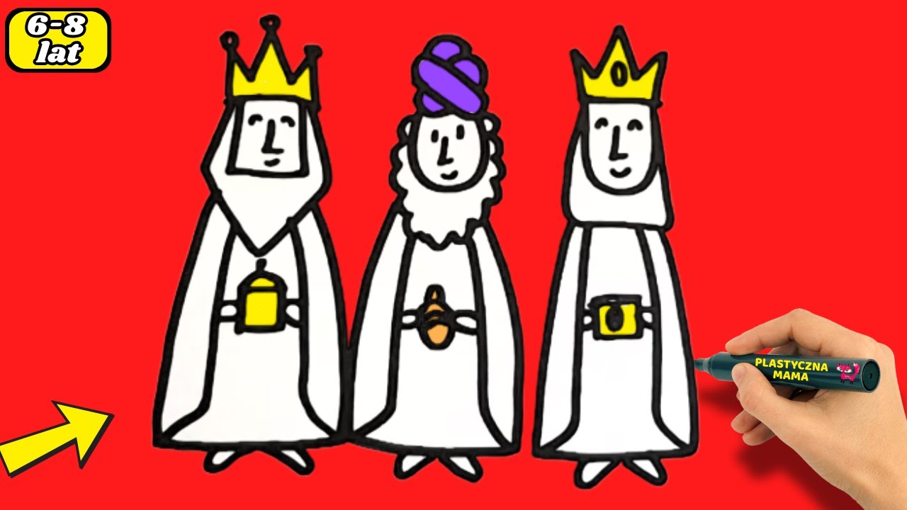 Jak narysować 3 króli - Nauka rysowania dla dzieci || How to draw the Three Wise Men step by step