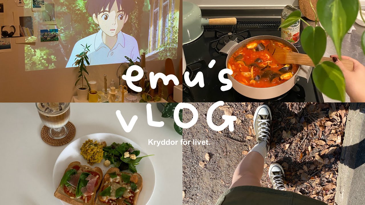 \VLOG/朝から掃除してプロジェクターでジブリを観る休日🪴ユニクロ秋の購入品🍂