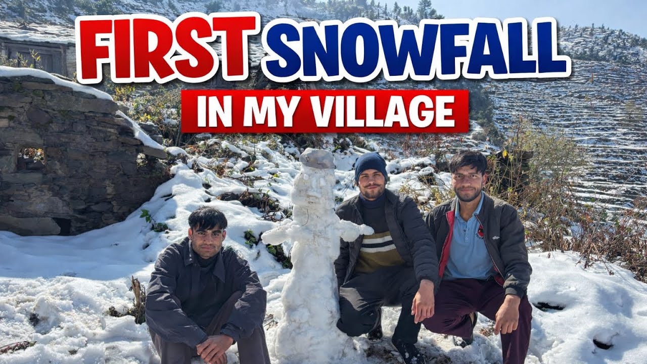 First snowfall my village ! #viral blog