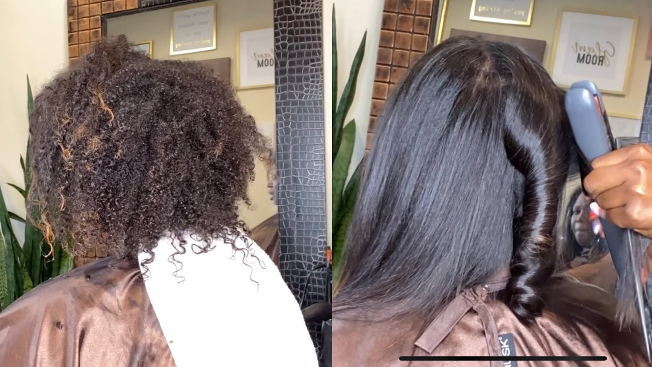 🤭 Silk Press on Natural Hair 👌🏾